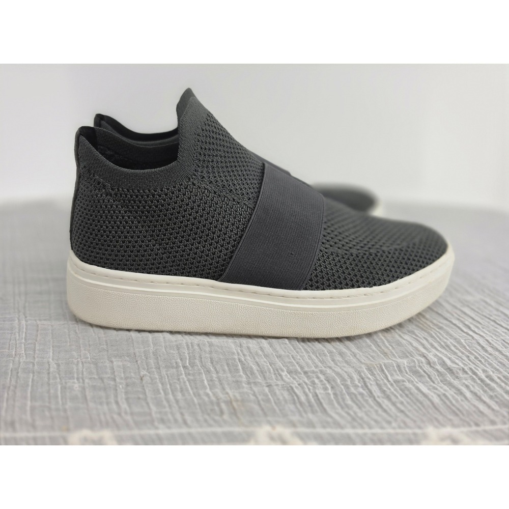 Eileen Fisher Womens Gray Stretch Knit Slip On Platform Sneakers Size 7.5